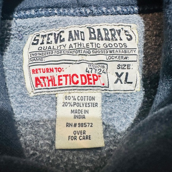 Vintage Steve & Barry Illinois Hoodie Mens XL Navy Blue Collegiate Spell Out 90s - Picture 2 of 16